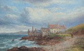 19th C EUROPEAN OIL/BOARD COAS