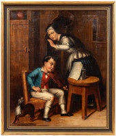 19TH C. EUROPEAN SCHOOL OIL YO