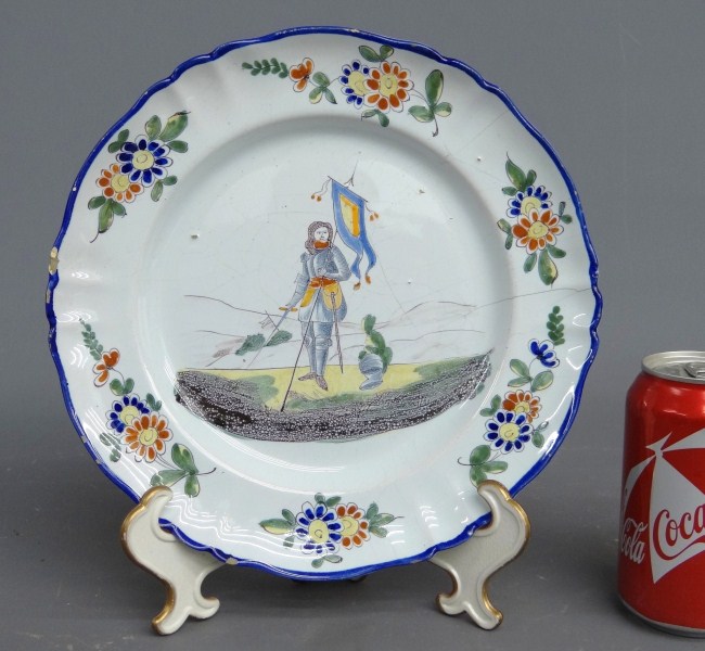 19th c. faience plate. 10''