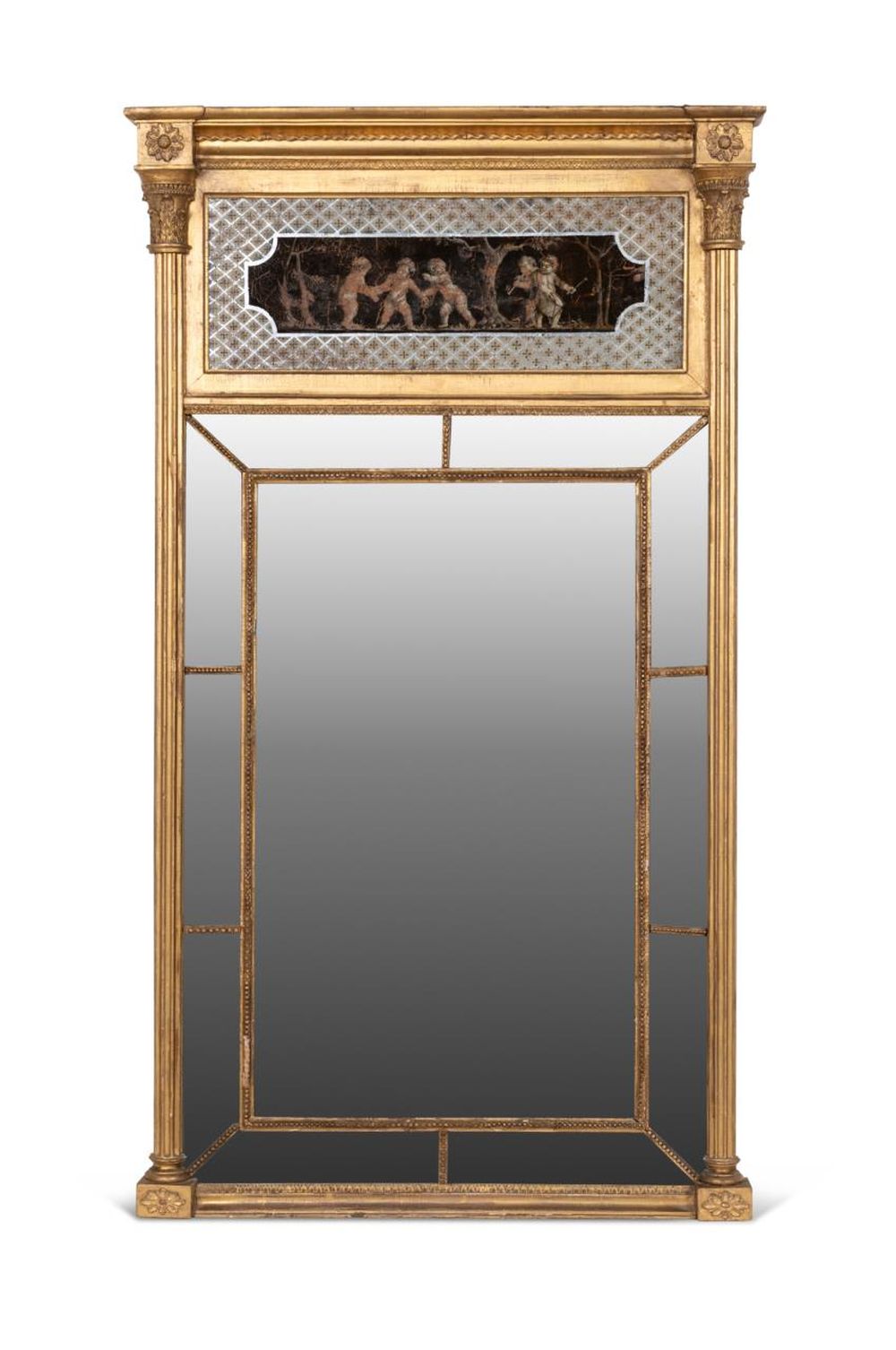 19TH C. FEDERAL EGLOMISE GILDED