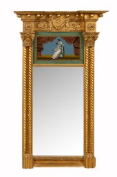 19TH C. FEDERAL EGLOMISE GILT