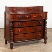 19TH C. FEDERAL FLAME MAHOGANY