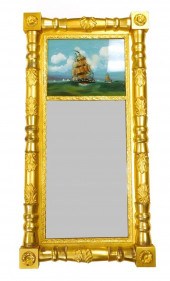 19TH C. FEDERAL GILT WALL MIRR