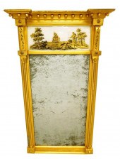 19TH C. FEDERAL GILT WALL MIRR