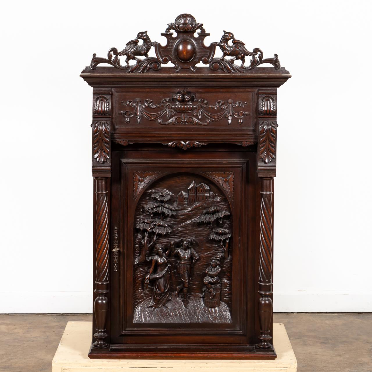 19TH C. FIGURAL CARVED WALNUT