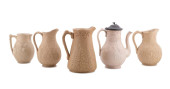 19TH C., FIVE ENGLISH SALT GLA