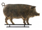 19TH C. FOLK ART PIG FORM WEAT