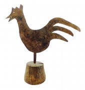 19TH C. FOLK ART TIN ROOSTER,