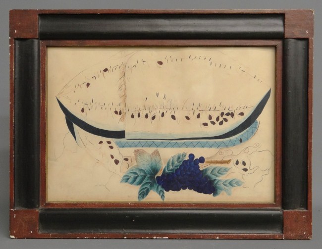 19th c. folk art watercolor