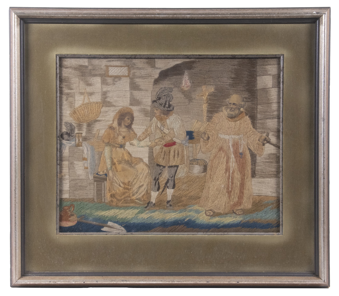 19TH C. FRAMED BRITISH WOOLWORK