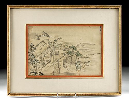 19TH C. FRAMED JAPANESE INK &