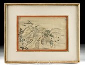19TH C. FRAMED JAPANESE INK &