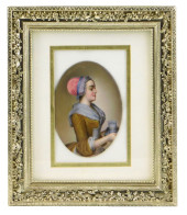 19TH C. FRAMED PORCELAIN PLAQU