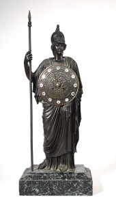 19TH C. FRENCH BRONZE MANLE CL