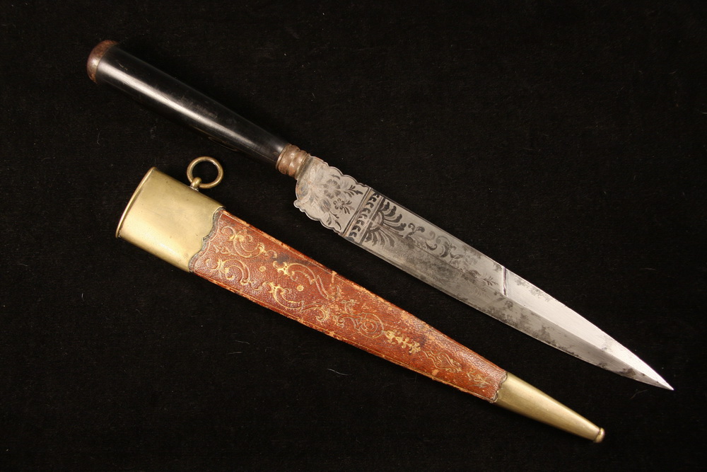 19TH C FRENCH DIRK WITH SCABBARD