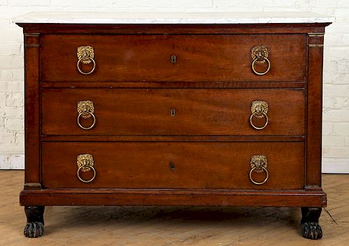 19TH C. FRENCH EMPIRE MARBLE TOP