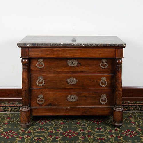 19TH C. FRENCH EMPIRE MARBLE-TOP