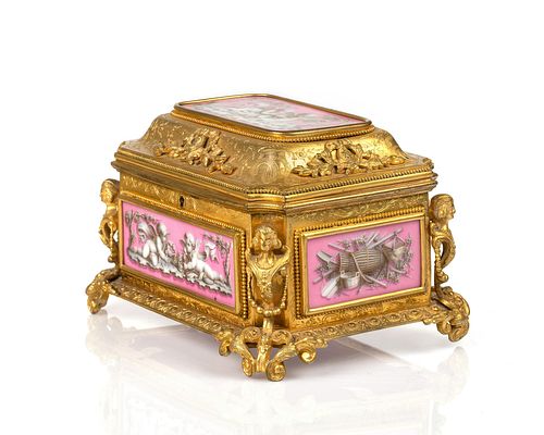 19TH C. FRENCH ENAMEL AND BRONZE
