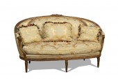 19TH C. FRENCH GILTWOOD & SILK