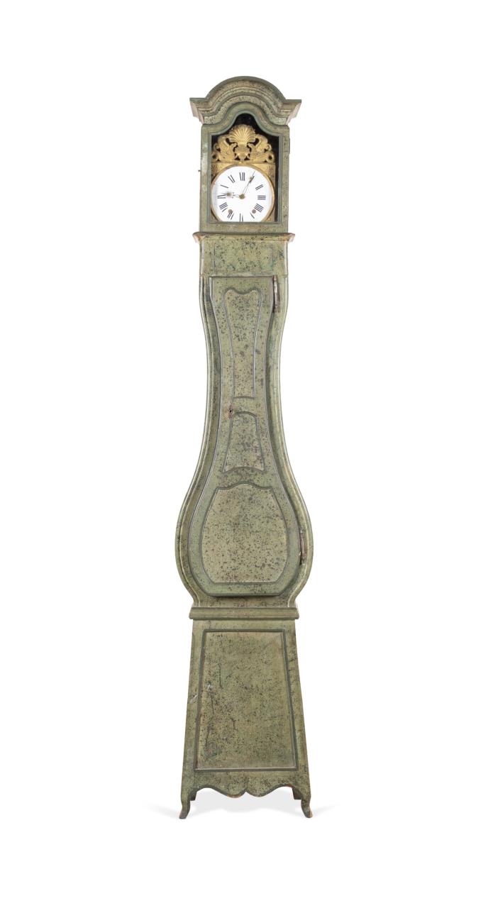 19TH C. FRENCH GREEN FAUX PAINTED