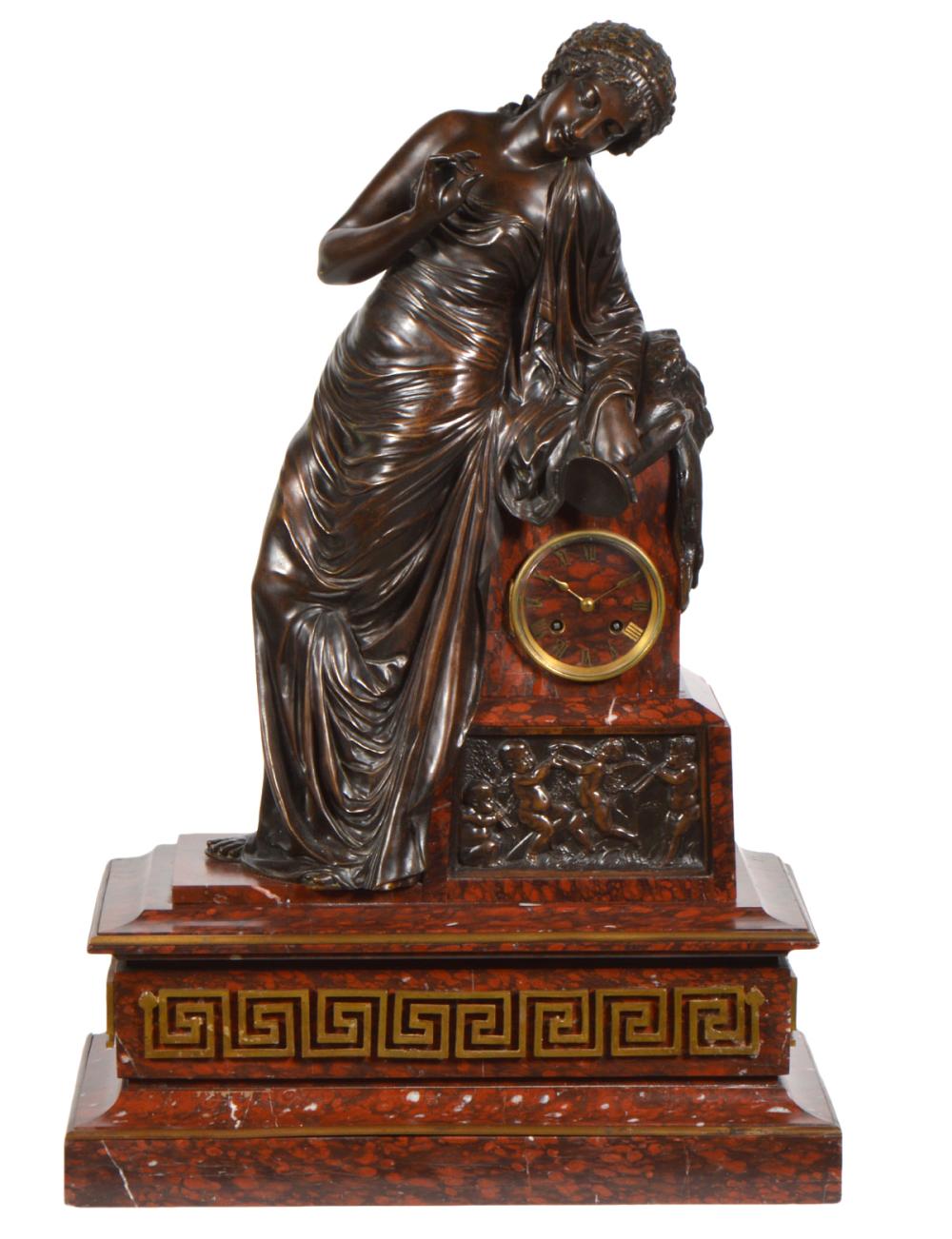 19TH C. FRENCH LARGE MARBLE AND