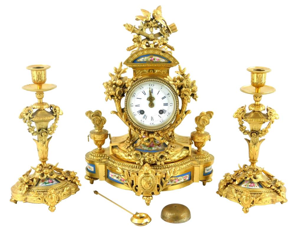 19TH C. FRENCH MANTEL CLOCK AND