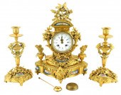 19TH C. FRENCH MANTEL CLOCK AN