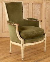 19TH C. FRENCH PAINTED BERGERE