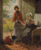 19TH C. GENRE SCENE FEATURING