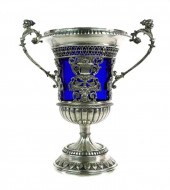 19TH C GERMAN COBALT GLASS SIL