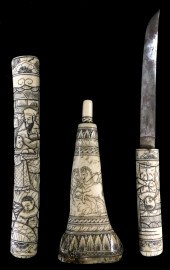 19TH C. GERMAN DECORATED BONE