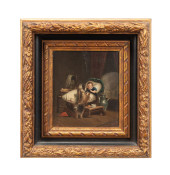 19TH C. GERMAN SCHOOL OIL, DOG