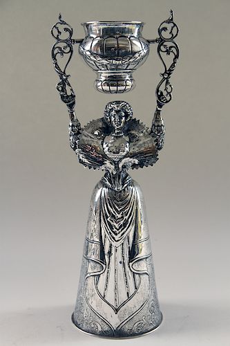 19TH C. GERMAN SILVER WEDDING CUP