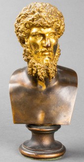 19TH C. GILT BRONZE BUST OF LU