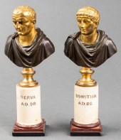 19TH C. GILT BRONZE BUSTS OF D