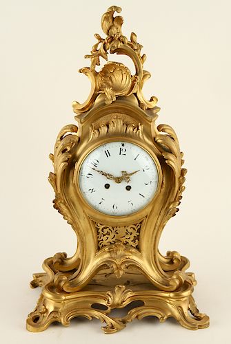 19TH C. GILT BRONZE MANTLE CLOCK