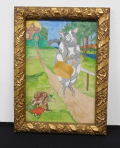 19TH C. GILT GESSO GRAPE LEAVE