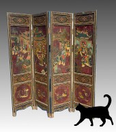 19TH C. GILT POLYCHROME FOUR P