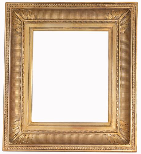 19TH C. GILT/WOOD FLUTED COVE