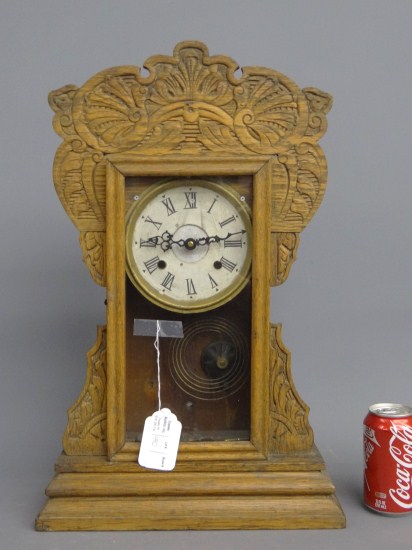 19th c. gingerbread clock. 23'' Ht.