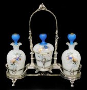 19TH C. GLASS DECANTER AND COV