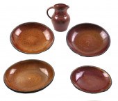 19TH C. GLAZED REDWARE, INCLUD
