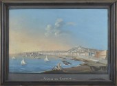 19TH C. GOUACHE, NAPOLI DA CAR