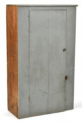 19TH C. GRAY PAINTED FLOOR CUP