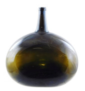 19TH C. HAND BLOWN OLIVE GREEN