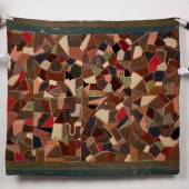 19TH C. HAND-STITCHED CRAZY QU