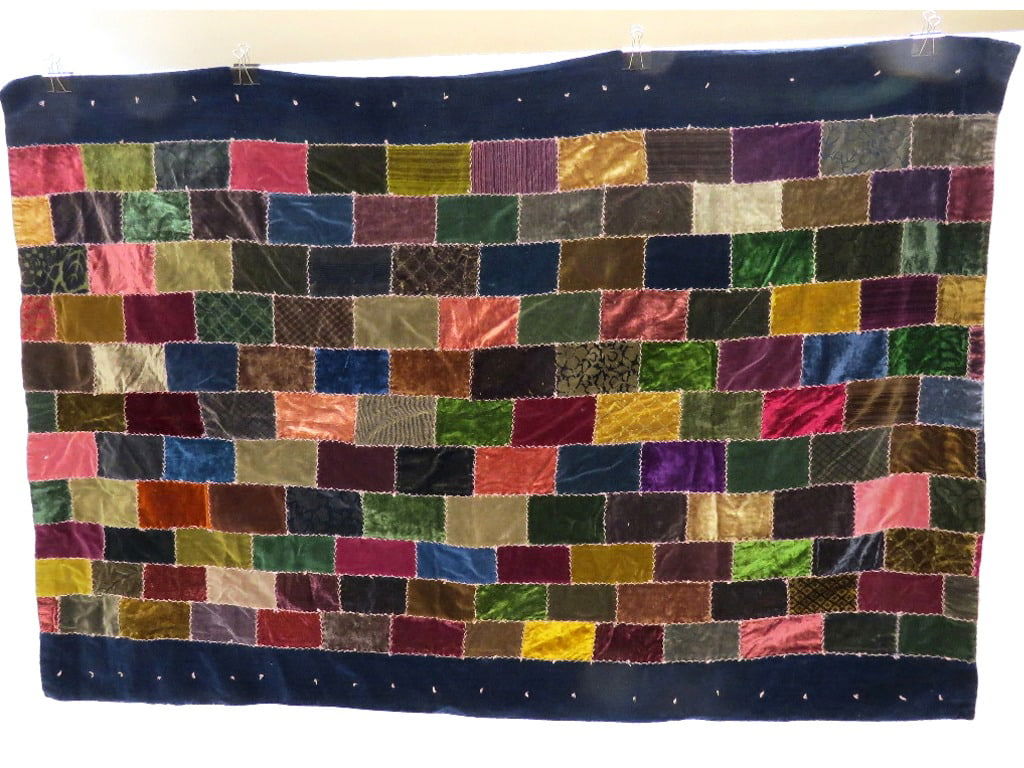 19TH C. HAND STITCHED VELVET