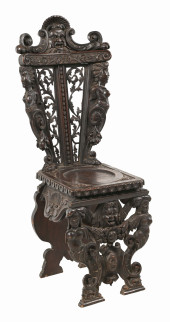 19TH C. HIGHLY CARVED WALNUT W