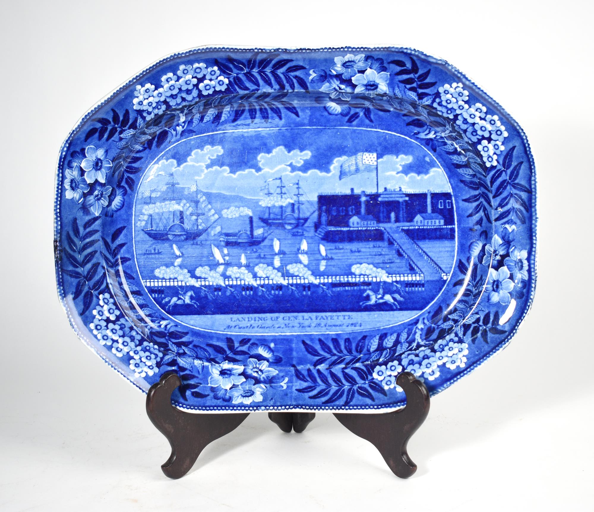 19TH C. HISTORICAL BLUE PLATTER,