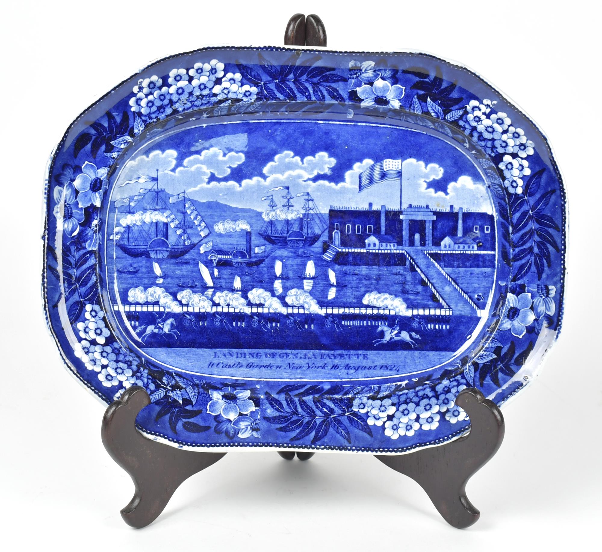 19TH C. HISTORICAL BLUE PLATTER,